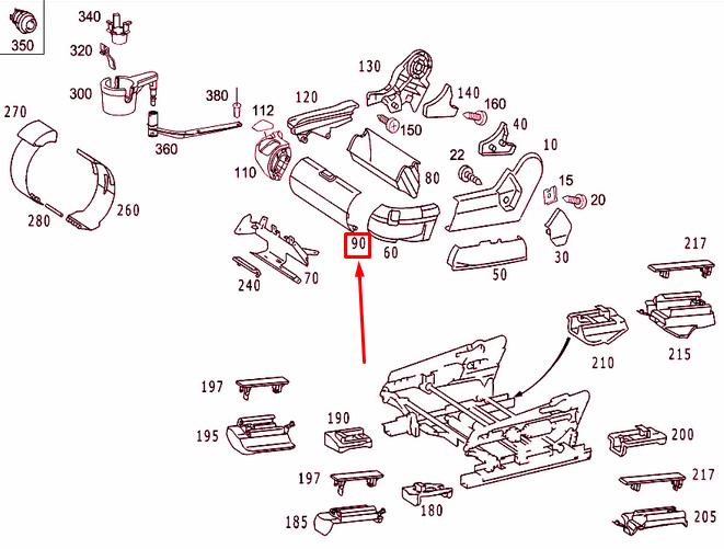 NEW MB S W220 FRONT CENTER LEFT SEAT COVER LHD A22091033181A26 ORIGINAL
