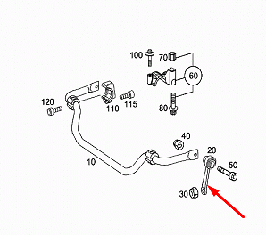 new mb e-class w211 front sway bar stabilizer left tie rod a2113203989 original
