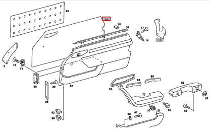NEW MERCEDES-BENZ SL COUPE C107 FRONT DOOR PANELING SEAL A1077270087 ORIGINAL