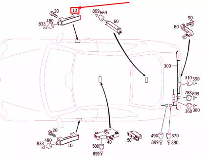 NEW MERCEDES-BENZ CLK C209 KEYLESS GO DOOR HANDLE ANTENNA A2098200475