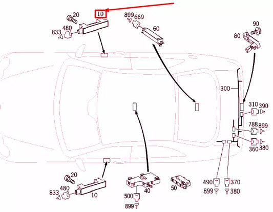 NEW MERCEDES-BENZ CLK C209 KEYLESS GO DOOR HANDLE ANTENNA A2098200475