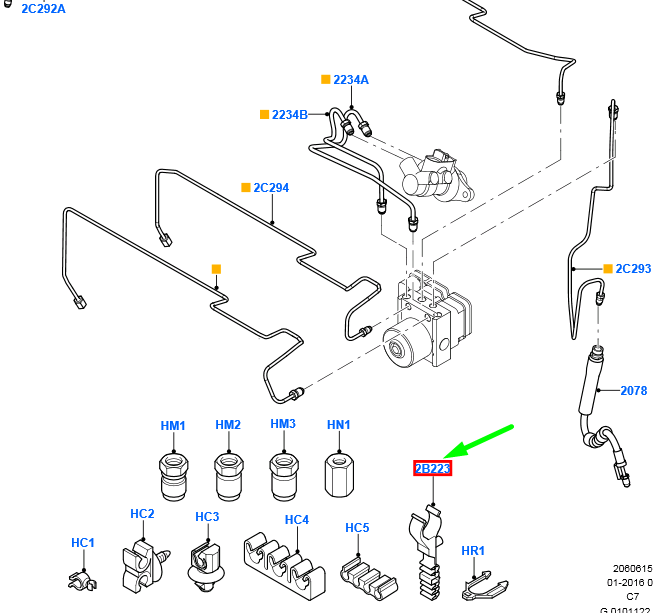 new ford transit connect mk1 front brake pipe clip rhd 4974599 original