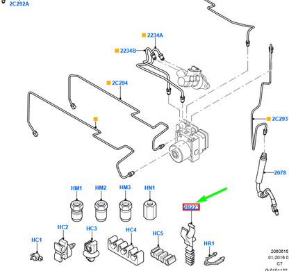 new ford transit connect mk1 front brake pipe clip rhd 4974599 original