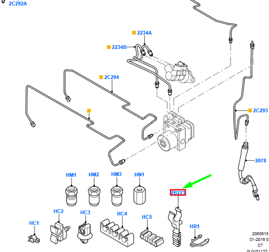 new ford transit connect mk1 front brake pipe clip rhd 4974599 original