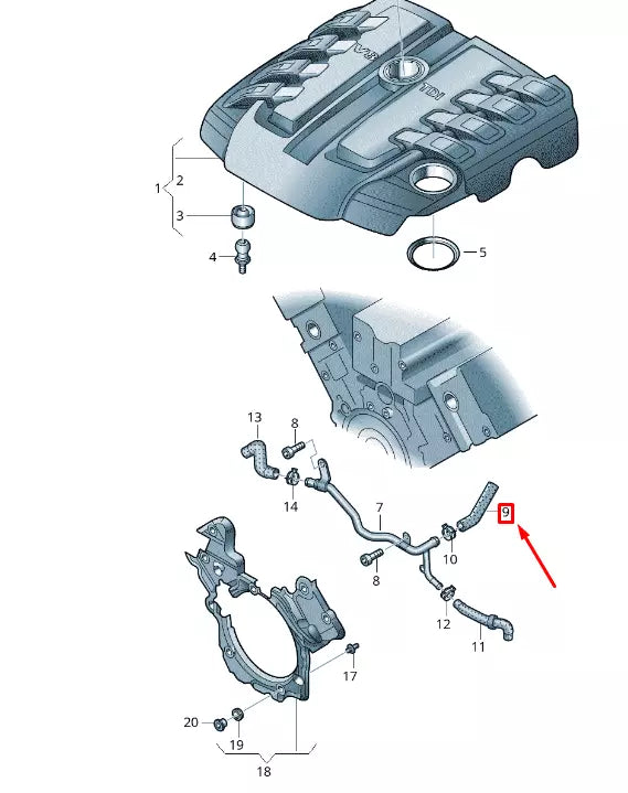 NEW VW TOUAREG 7P MK2 AIR HOSE 057103493G