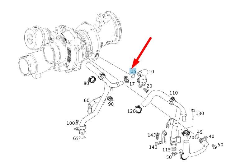 NEW MERCEDES-BENZ S W222 TURBO RETURN LINE O-RING A0279970645 ORIGINAL
