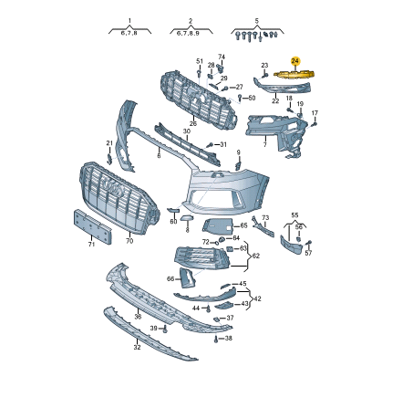 NEW AUDI Q7 4M FRONT BUMPER RIGHT END CAP 4M0807750C ORIGINAL