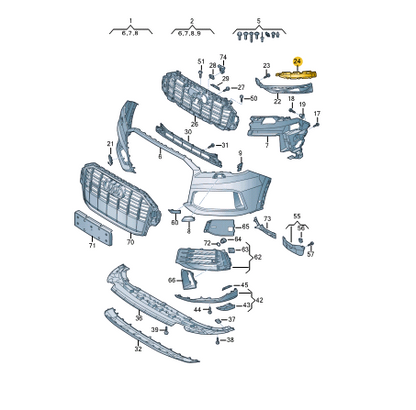 NEW AUDI Q7 4M FRONT BUMPER RIGHT END CAP 4M0807750C ORIGINAL