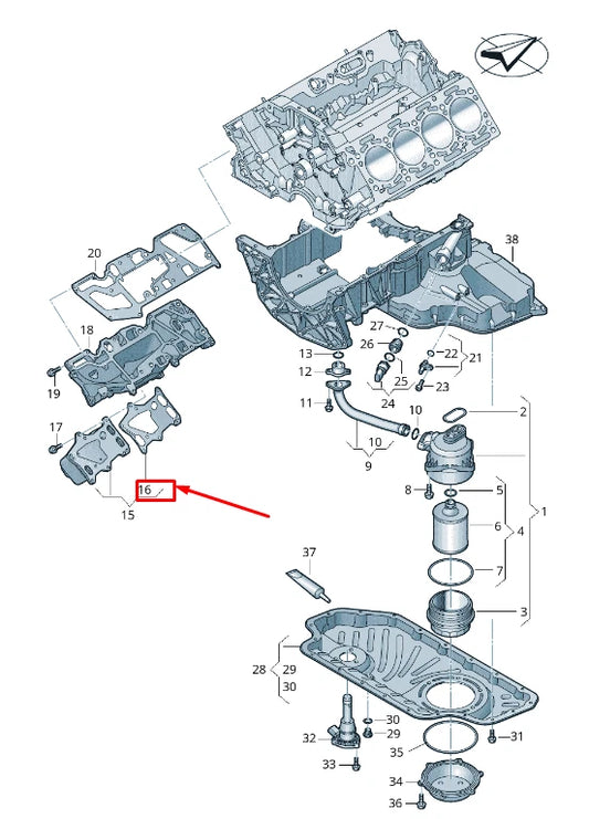 NEW AUDI Q7 4M ENGINE OIL COOLER SEAL 057117070G