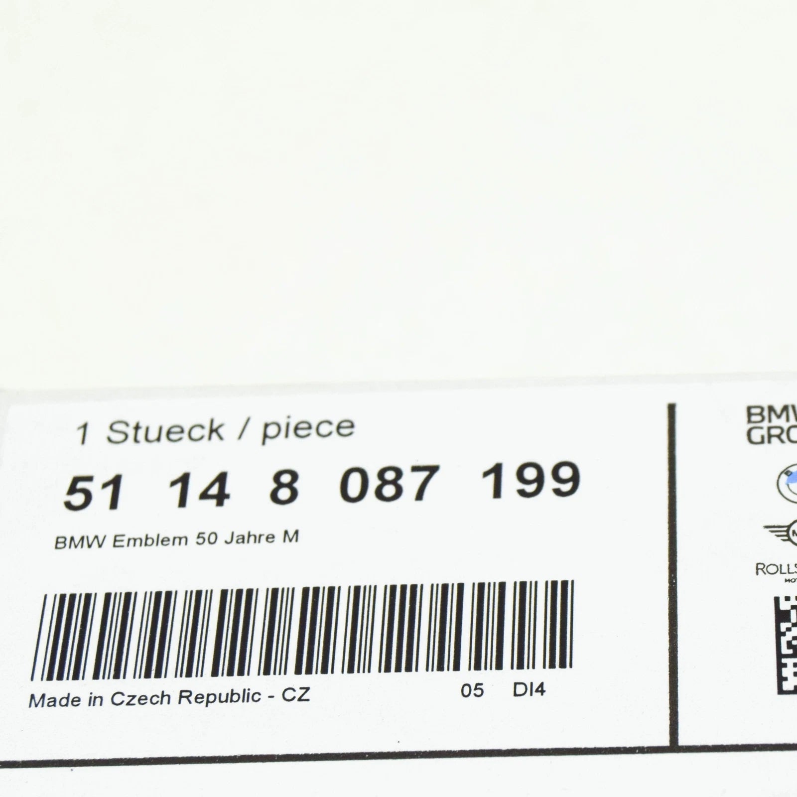 NEW BMW 4 COUPE G22 REAR TRUNK BOOTLID BADGE 51148087199 ORIGINAL