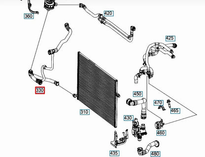 NEW MERCEDES-BENZ E W213 RIGHT SIDE COOLING RADIATOR HOSE A2135010102 ORIGINAL