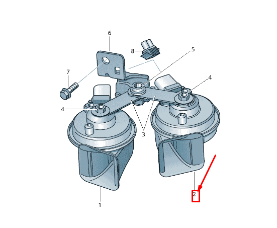 new vw golf viii cd mk8 low tone horn signal 6r0951221b original