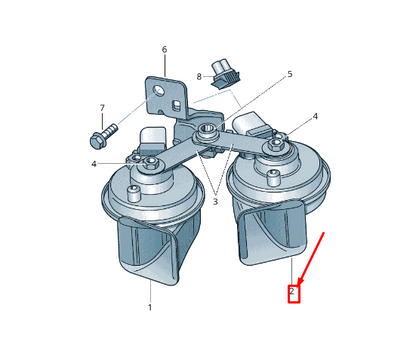 new vw golf viii cd mk8 low tone horn signal 6r0951221b original