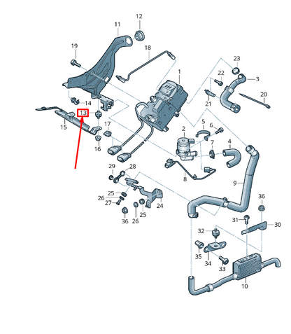 new vw touareg 7p auxiliary heater	bracket bonded rubber bush 7l0819083 original