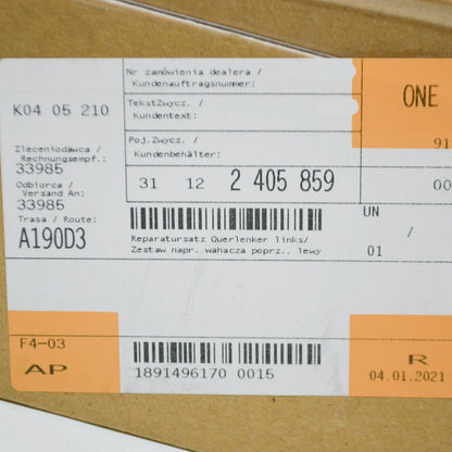 NEW BMW 1 E81 FRONT LEFT WISHBONE VALUE LINE REPAIR KIT 31122405859 ORIGINAL