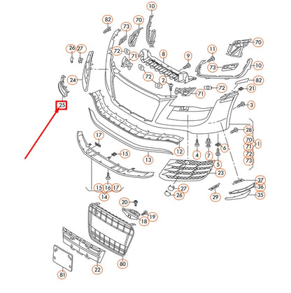 NEW AUDI R8 4S FRONT BUMPER RIGHT COVER FOR TOWING EYE 420807205T94 ORIGINAL