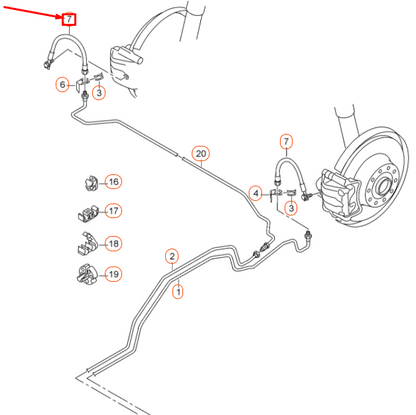 NEW AUDI A1 8X REAR LEFT BRAKE PIPE 1K0611775D ORIGINAL