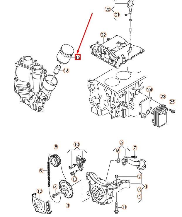 NEW VOLKSWAGEN BEETLE A5 OIL FILTER 03C115561H ORIGINAL