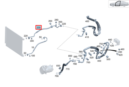NEW MERCEDES-BENZ S W223 A/C REFRIGERANT HOSE PIPE A2238301602 ORIGINAL