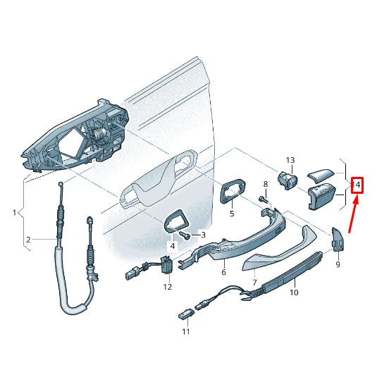 NEW AUDI A8 4N REAR LEFT EXTERIOR DOOR HANDLE COVER 4N0839875GRU