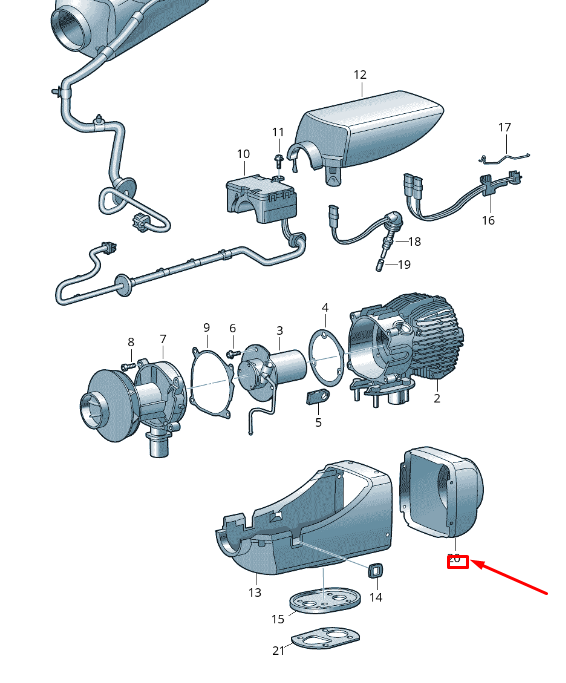 NEW VW TRANSPORTER VI T6 AUXILIARY HEATER COVER 2E0819424 ORIGINAL