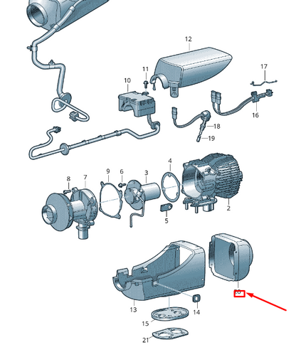NEW VW TRANSPORTER VI T6 AUXILIARY HEATER COVER 2E0819424 ORIGINAL