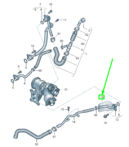 new vw passat b8 3g rear cooling system heat insulator 06k133833c original
