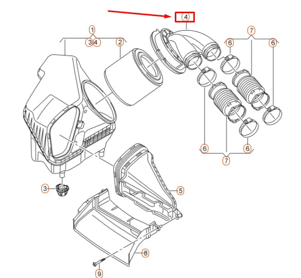 NEW AUDI RS7 SPORTBACK 4G8 ENGINE AIR INTAKE HOSE 4G0129616A ORIGINAL