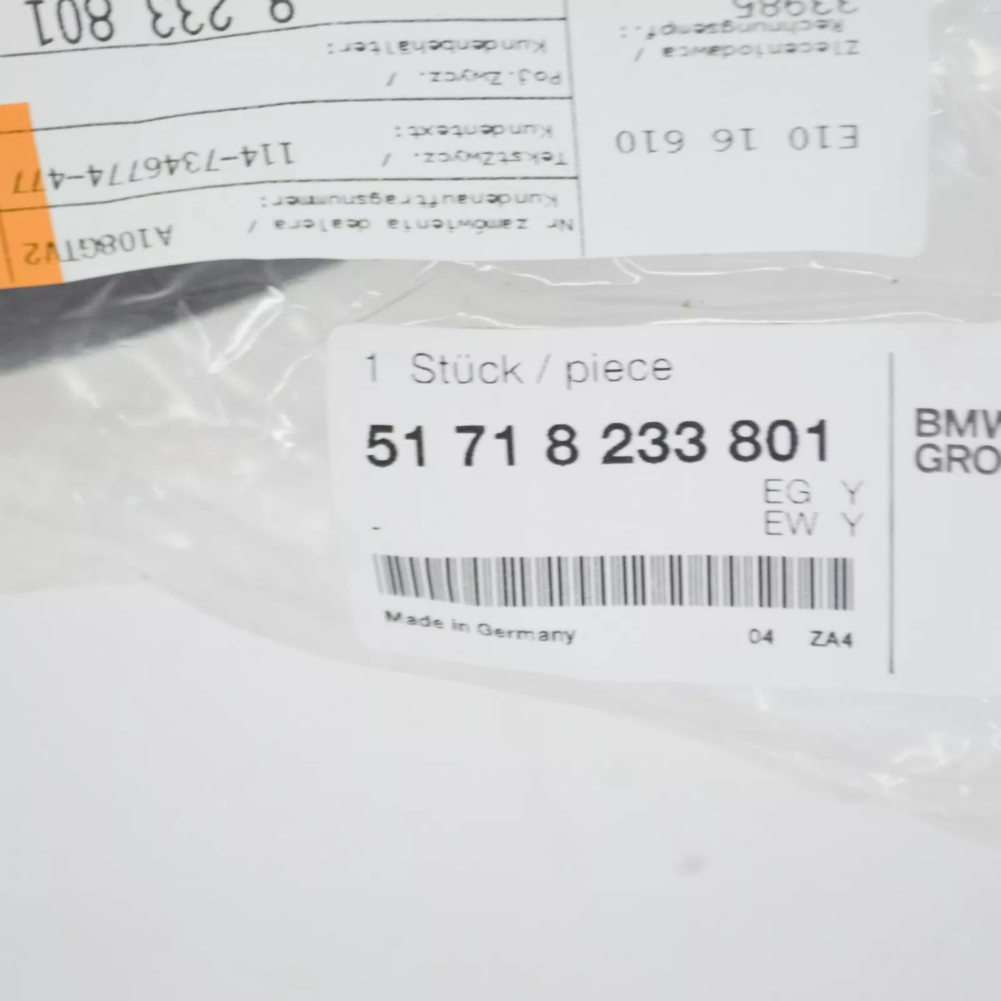 NEW BMW 3 COMPACT E36 LEFT ROOF FRAME GASKET 51718233801 8233801 ORIGINAL