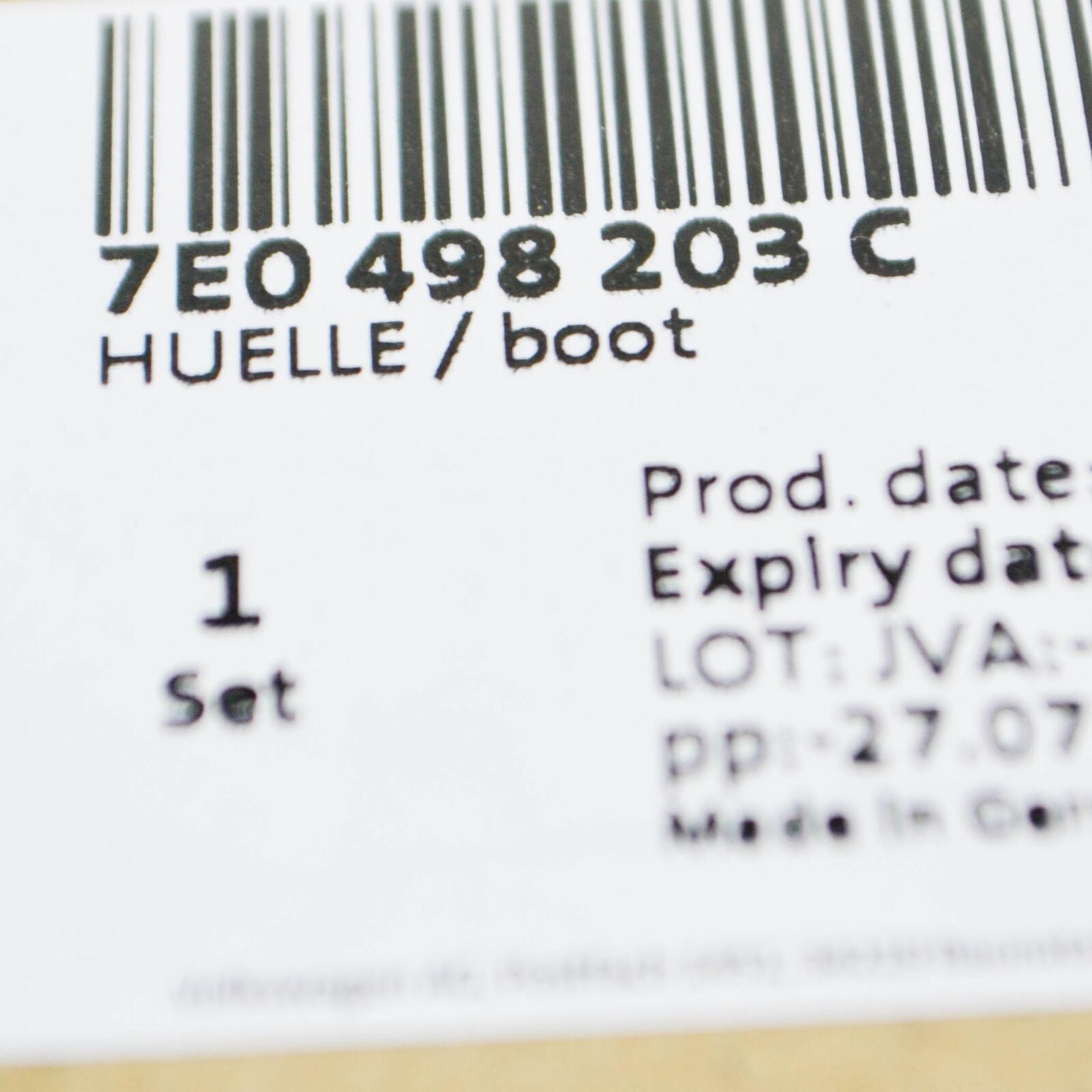 NEW VW JETTA MK7 A7 FRONT SUSPENSION AXLE CV BOOT GLI 7E0498203C ORIGINAL