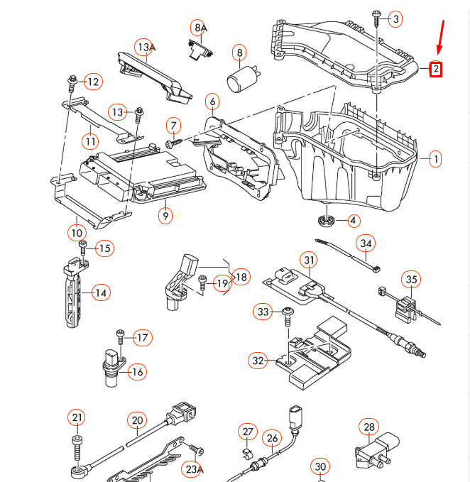 NEW AUDI A4 B8 ENGINE ECU CONTROL COVER LHD 8K1907613C ORIGINAL