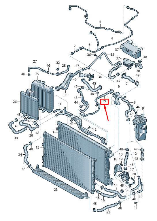 new audi a5 sportback f5 engine coolant hose 8w0122063a original