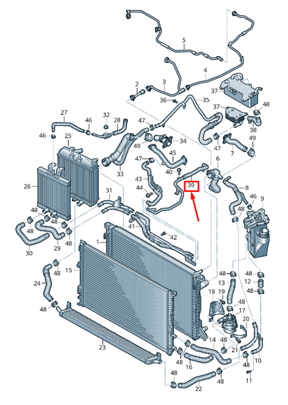 new audi a5 sportback f5 engine coolant hose 8w0122063a original