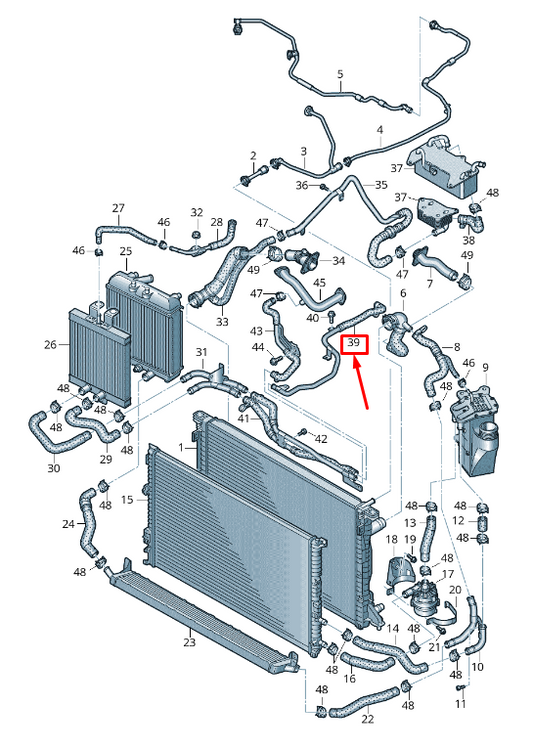 new audi a5 sportback f5 engine coolant hose 8w0122063a original