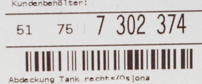 NEW BMW 7F01 FUEL TANK RIGHT SIDE COVER PANEL 51757302374 7302374 2010 ORIGINAL