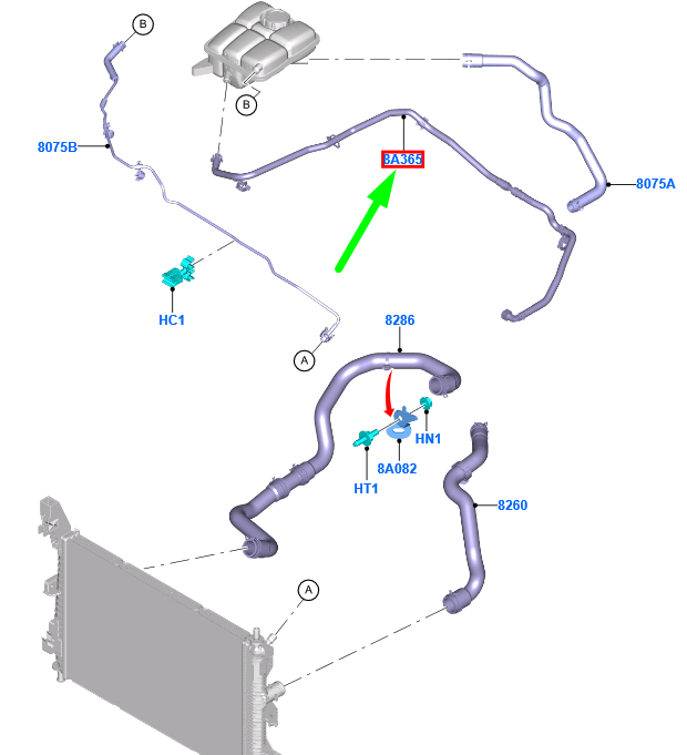 new ford tourneo connect mk2 cooling system overflow hose 2278434 2016 17547694