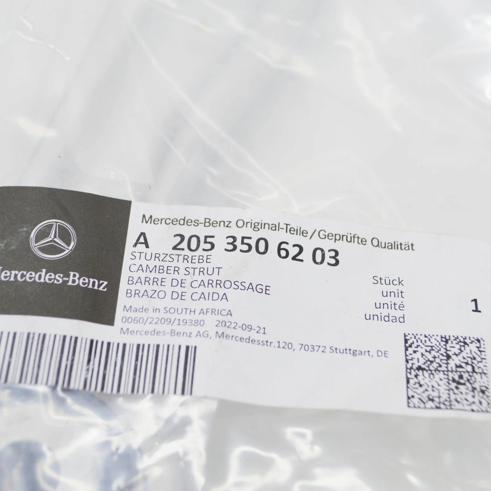 NEW MERCEDES-BENZ C W205 REAR RIGHT STRUT ROD A2053506203 ORIGINAL