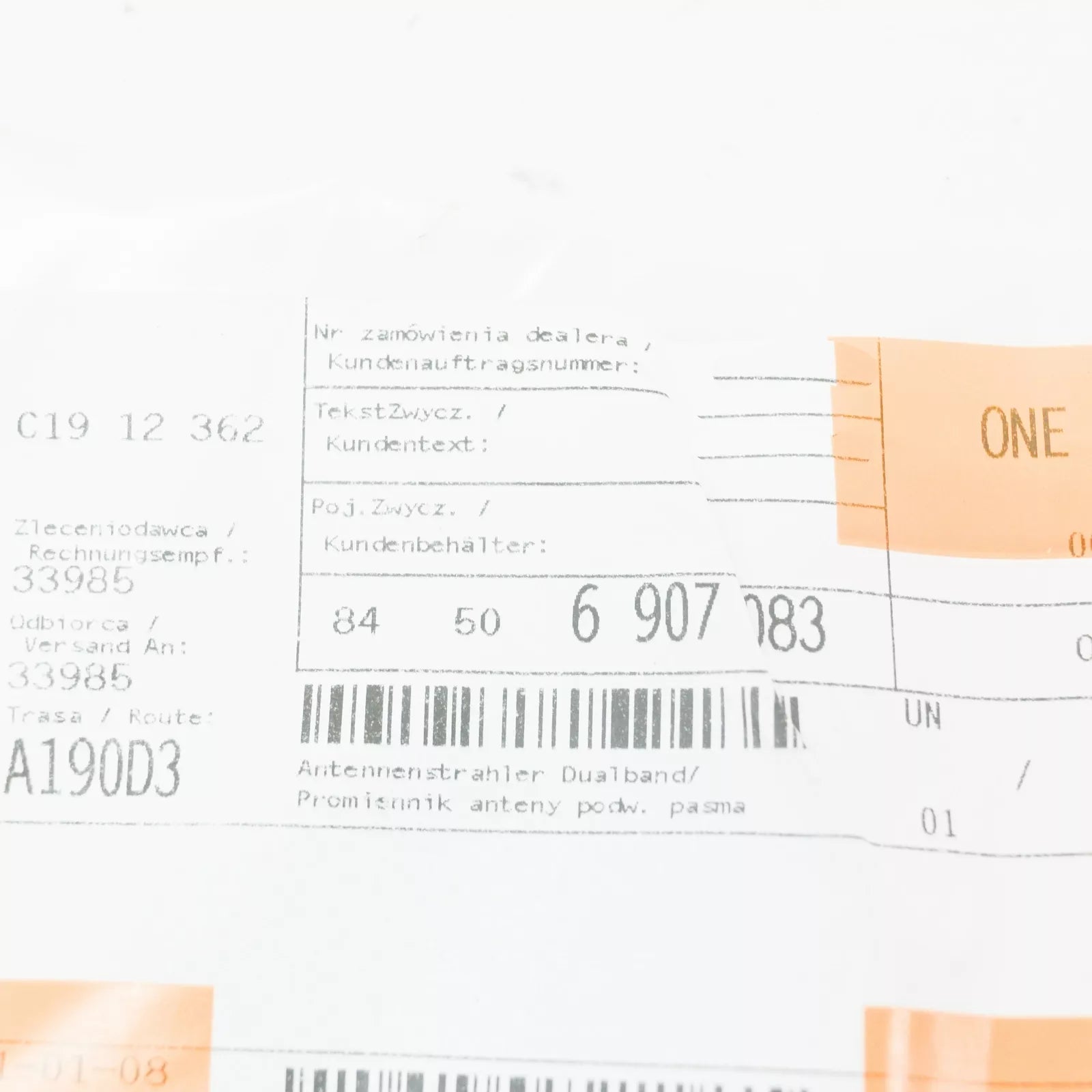 NEW BMW 5 E39 DUALBAND MOBILE PHONE ANTENNA 84506907083 6907083 ORIGINAL