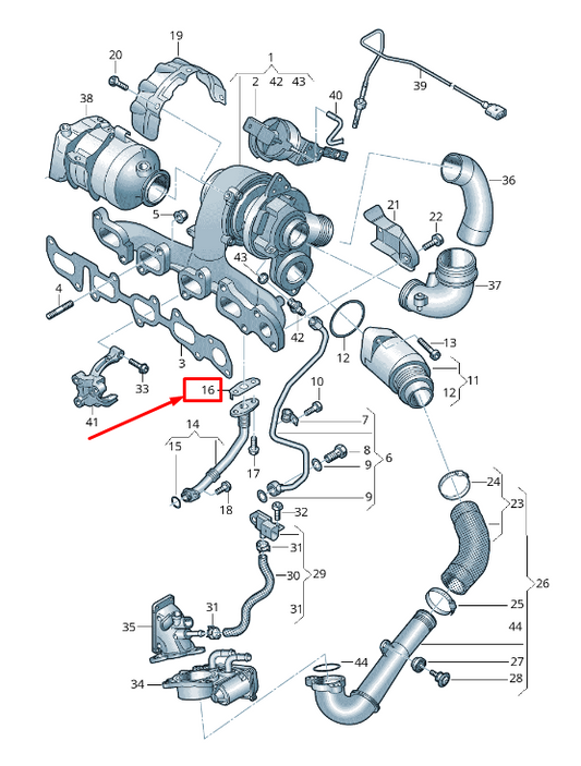 new skoda karoq nu oil return line seal 04b145757 original