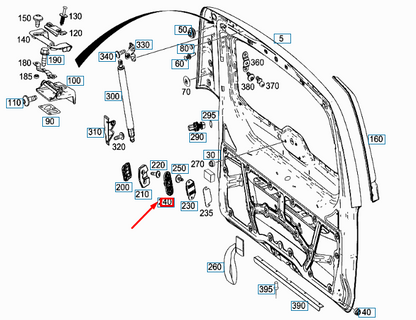 NEW MERCEDES-BENZ VITO W447 TAILGATE GUIDE WEDGE A4477580527 ORIGINAL