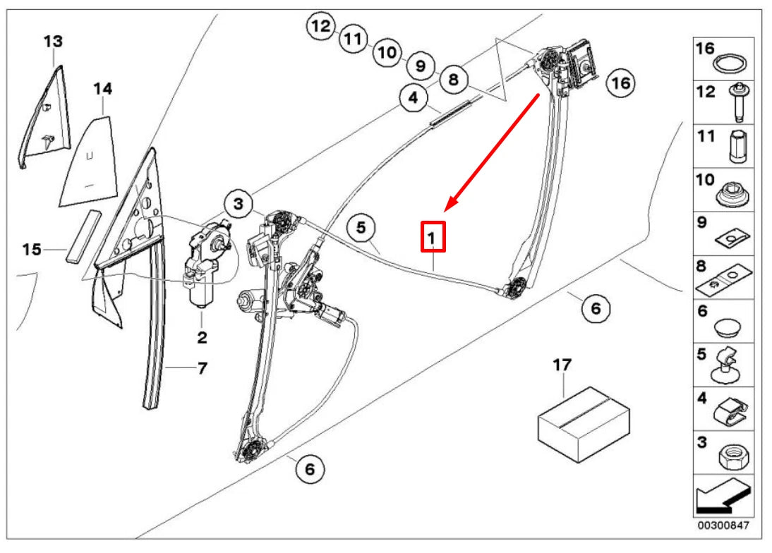 NEW BMW 3 E46 FRONT RIGHT DOOR WINDOW REGULATOR 8229106 51338229106 ORIGINAL