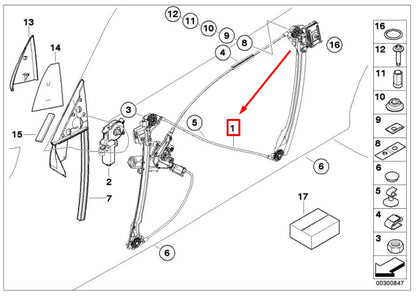 NEW BMW 3 E46 FRONT RIGHT DOOR WINDOW REGULATOR 8229106 51338229106 ORIGINAL