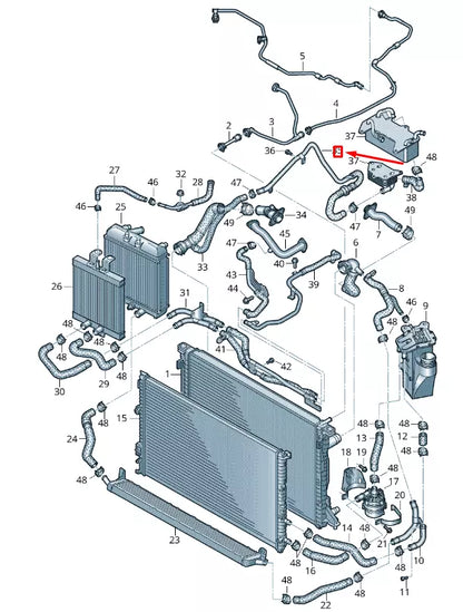 NEW AUDI RS4 AVANT QUATTRO B9 ENGINE COOLANT PIPE 8W0122485B ORIGINAL
