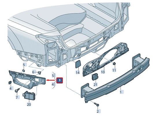 NEW AUDI A8 4N REAR RIGHT BUMPER BRACKET 4N0807453A