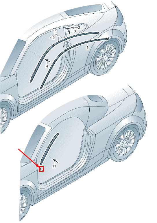 new audi tt fv right upper windshield molding 8s78537041p9 8s7853704 1p9