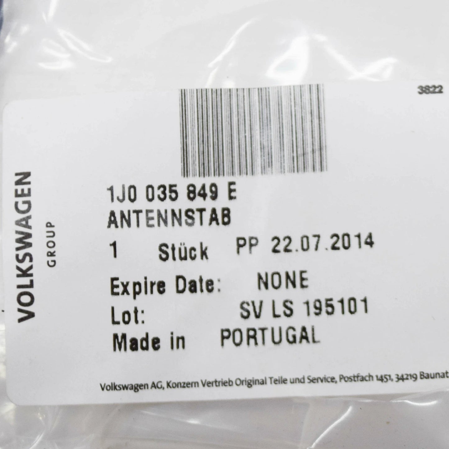 NEW VW BORA 1J2 ANTENNA AERAL MAST 1J0035849E