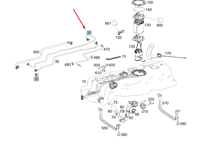 new mercedes-benz vito w447 fuel feed line a4474701400 original