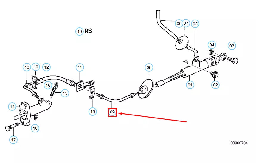 NEW BMW 5 E34 CLUTCH CONTROL PIPE 21522294373 2294373 ORIGINAL