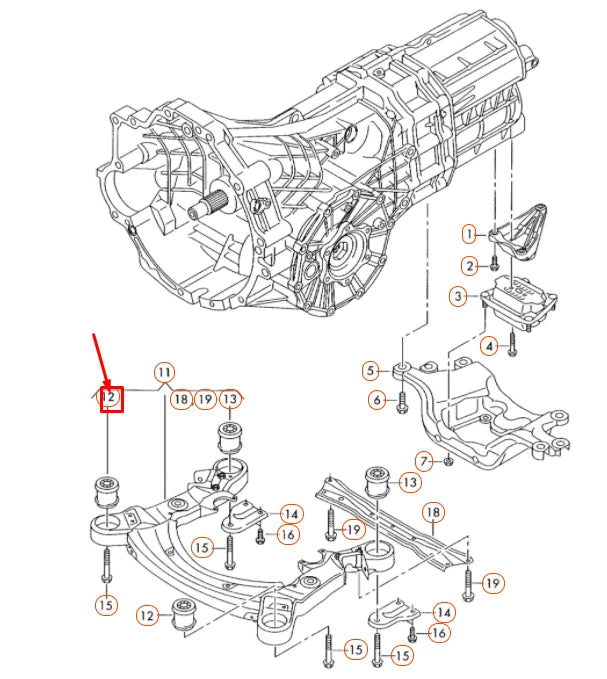 NEW AUDI A6 C6 FRONT SUPPORT FRAME FRONT BONDED RUBBER BUSH 4F0399415C ORIGINAL