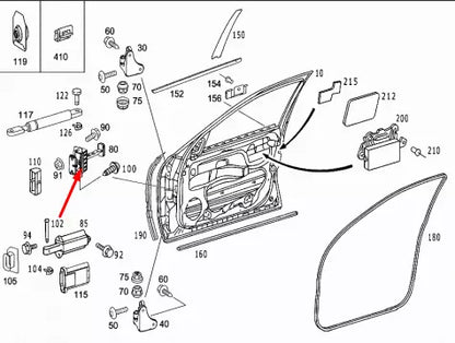 NEW MB S-CLASS W220 FRONT RIGHT DOOR BRAKE CHECK STRAP A2207200016 ORIGINAL